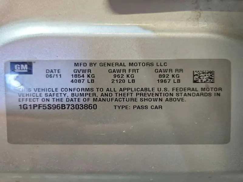 2011 CHEVROLET CRUZE LT  