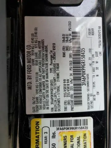 2016 FORD FUSION TITANIUM  