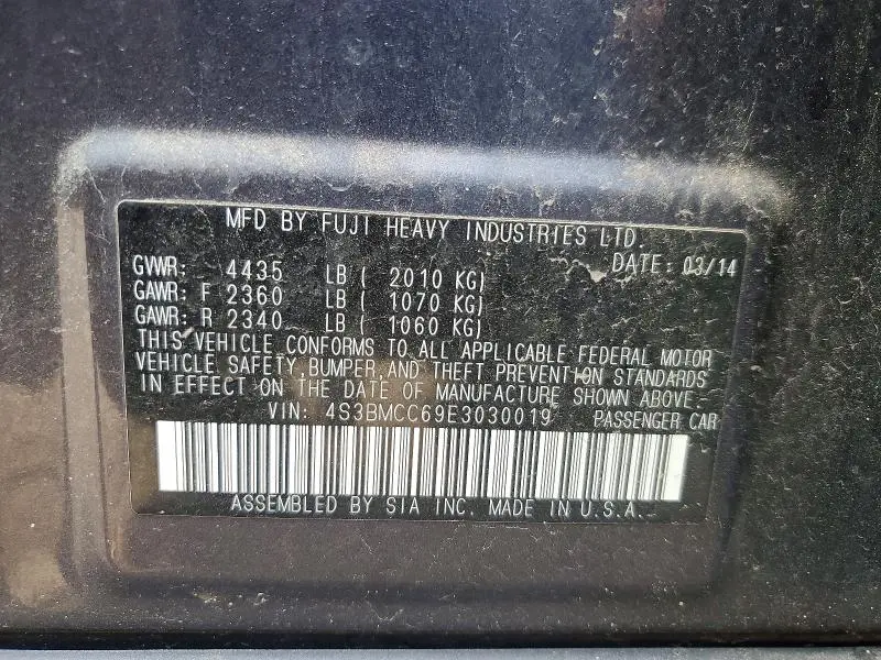 2014 SUBARU LEGACY 2.5I PREMIUM  