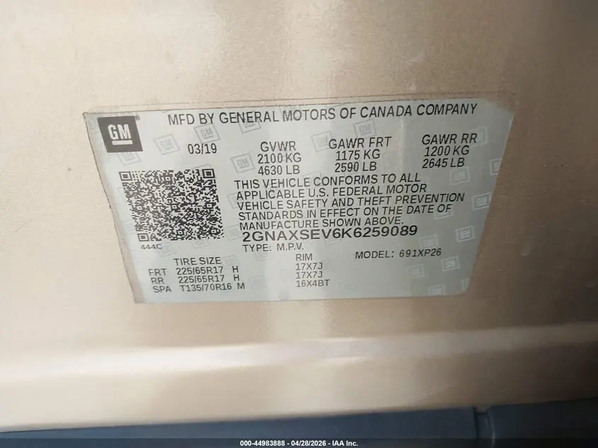 2019 CHEVROLET EQUINOX LS