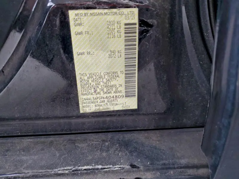 2015 NISSAN ALTIMA 2.5  