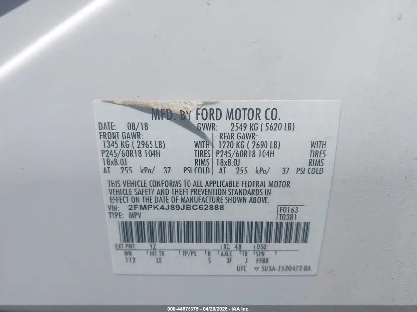 2018 FORD EDGE SEL