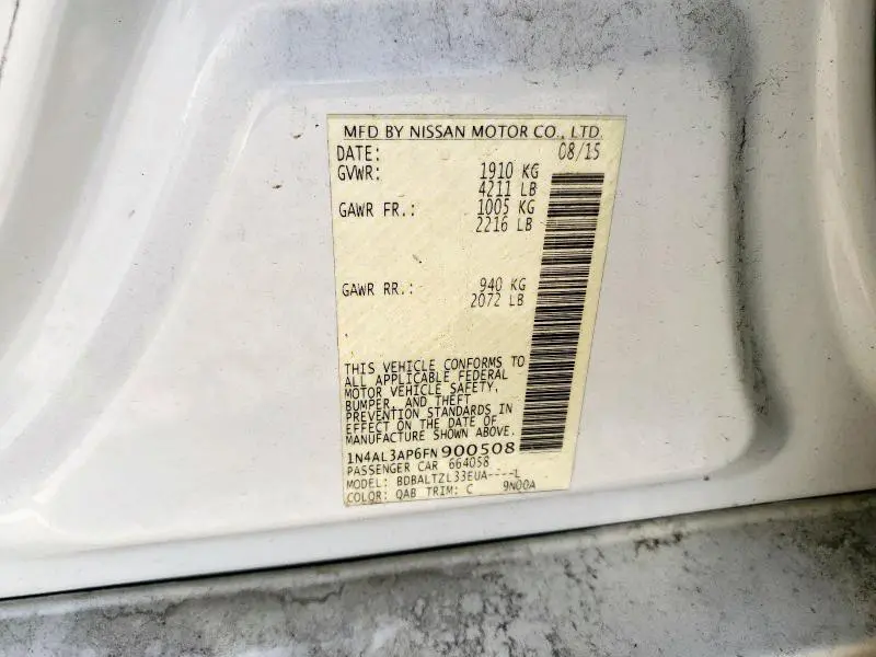 2015 NISSAN ALTIMA 2.5  
