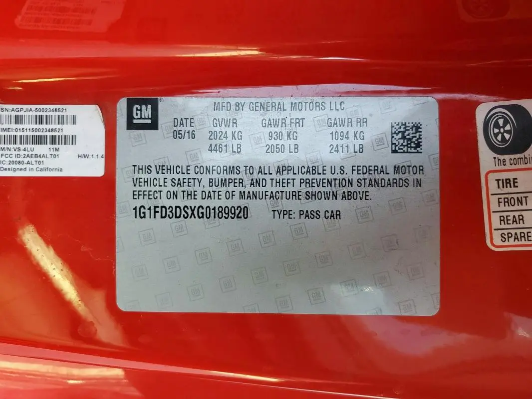 2016 CHEVROLET CAMARO LT