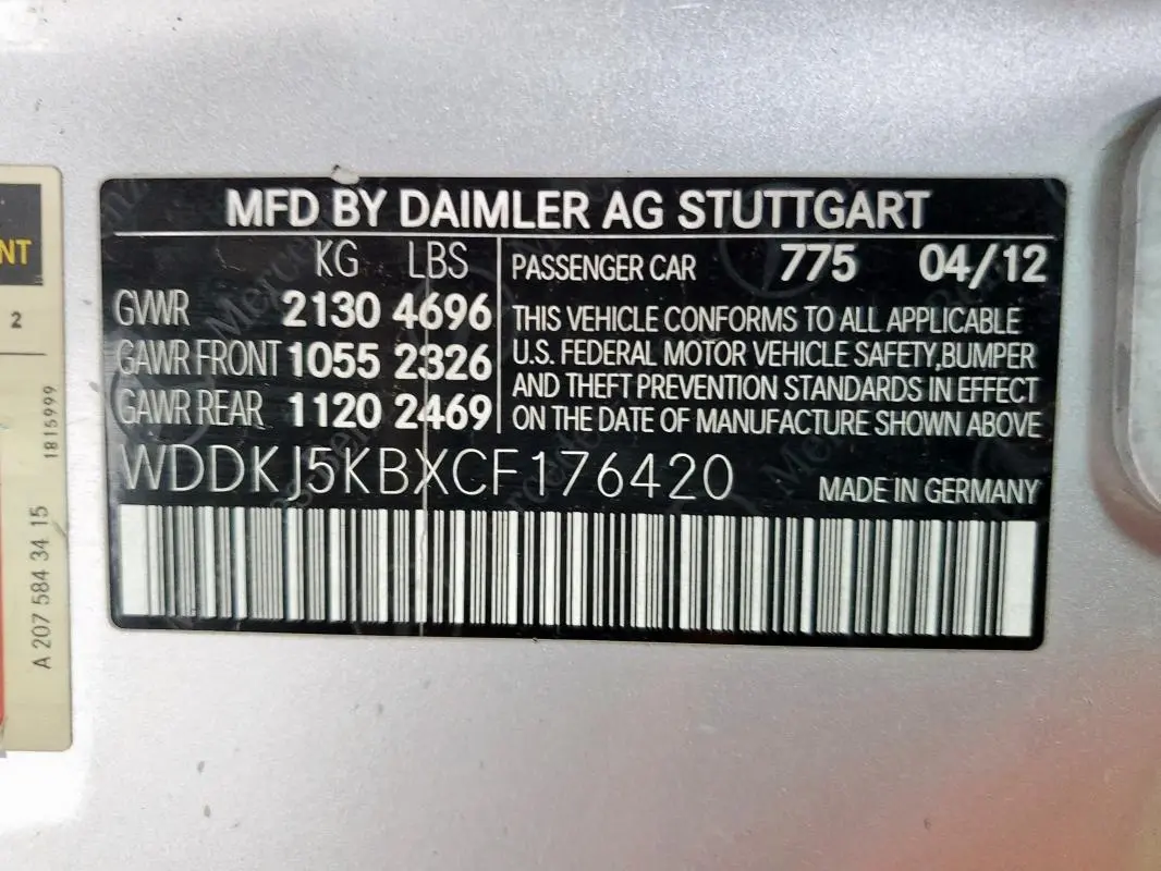 2012 MERCEDES-BENZ E 350  