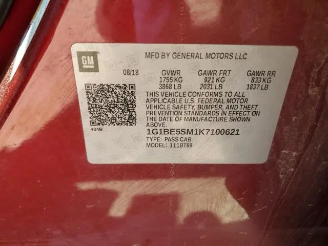 2019 CHEVROLET CRUZE LT