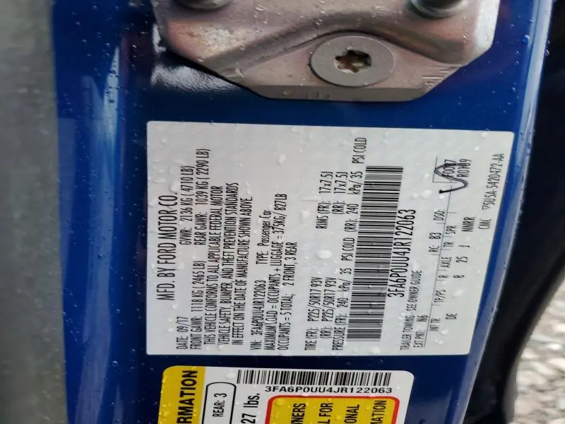 2018 FORD FUSION S HYBRID  