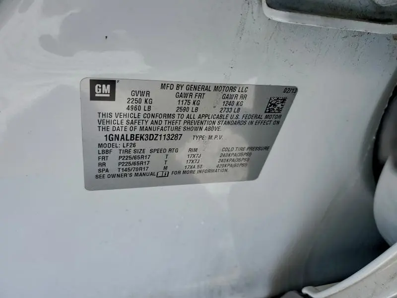2013 CHEVROLET EQUINOX LS  