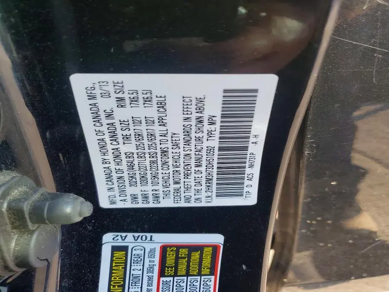 2013 HONDA CR-V EXL  