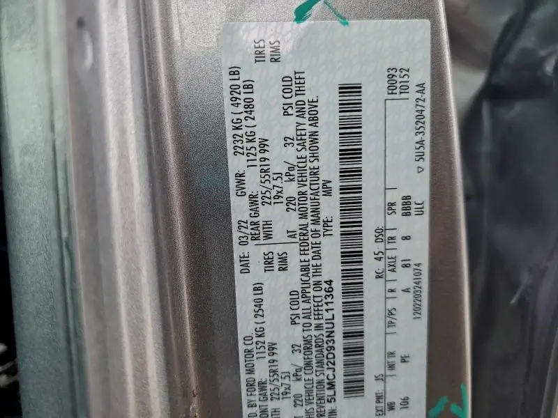 2022 LINCOLN CORSAIR RESERVE  