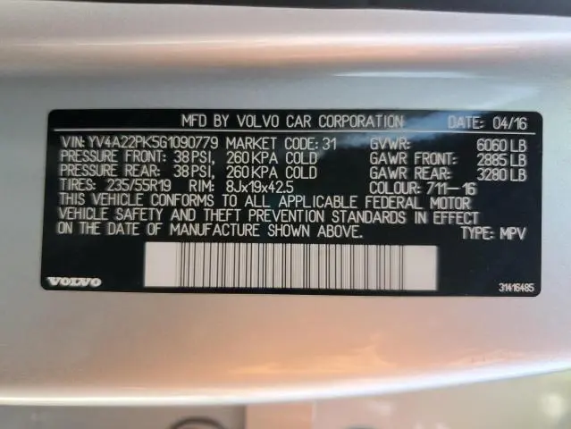 2016 VOLVO XC90 T6  