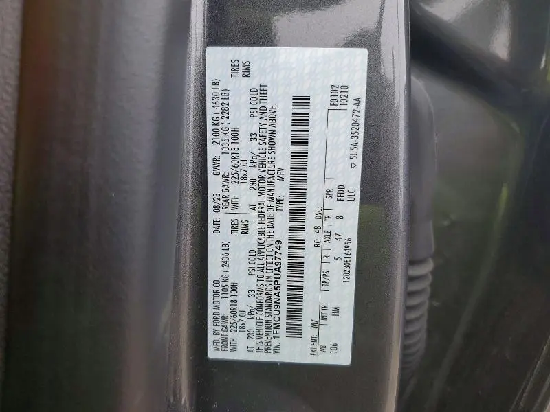 2023 FORD ESCAPE ST LINE SELECT  