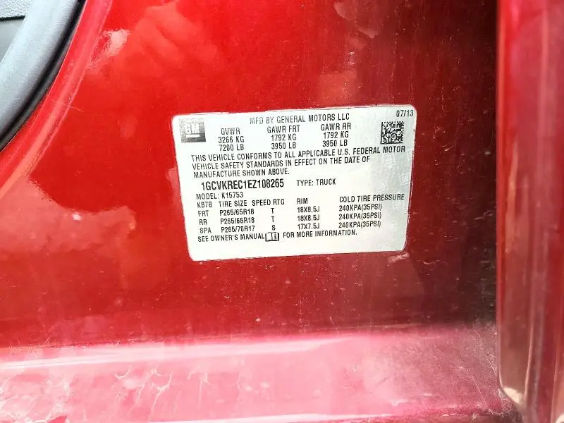 2014 CHEVROLET SILVERADO K1500 LT  