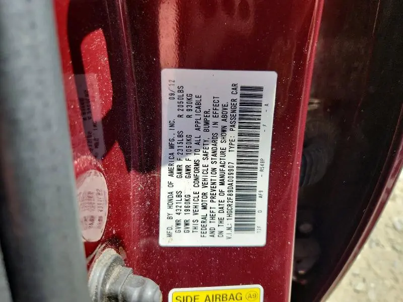 2013 HONDA ACCORD EXL  