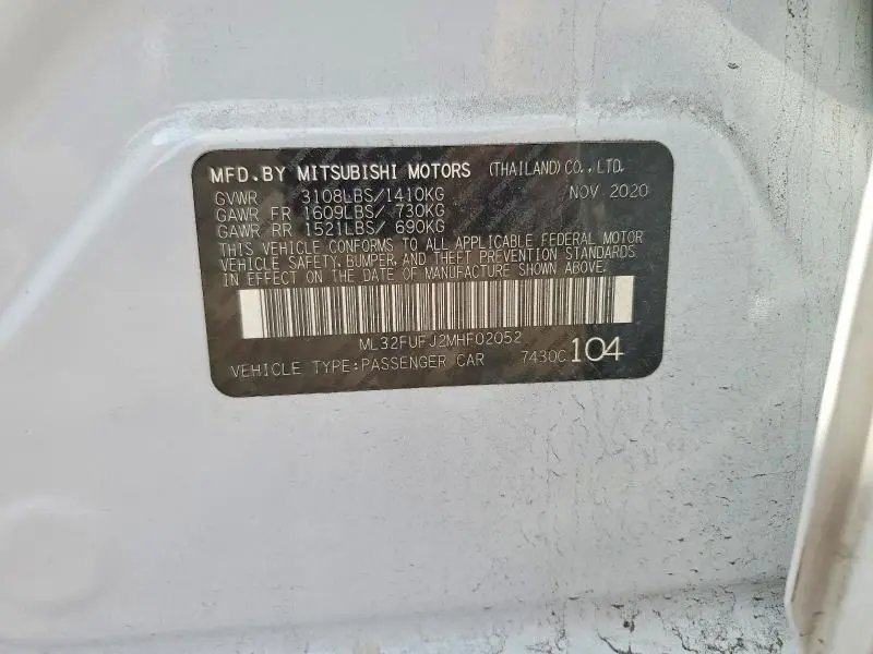 2021 MITSUBISHI MIRAGE G4 ES  