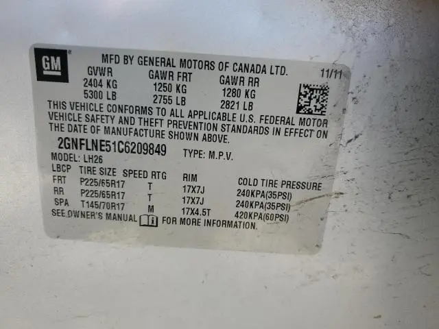 2012 CHEVROLET EQUINOX LT  