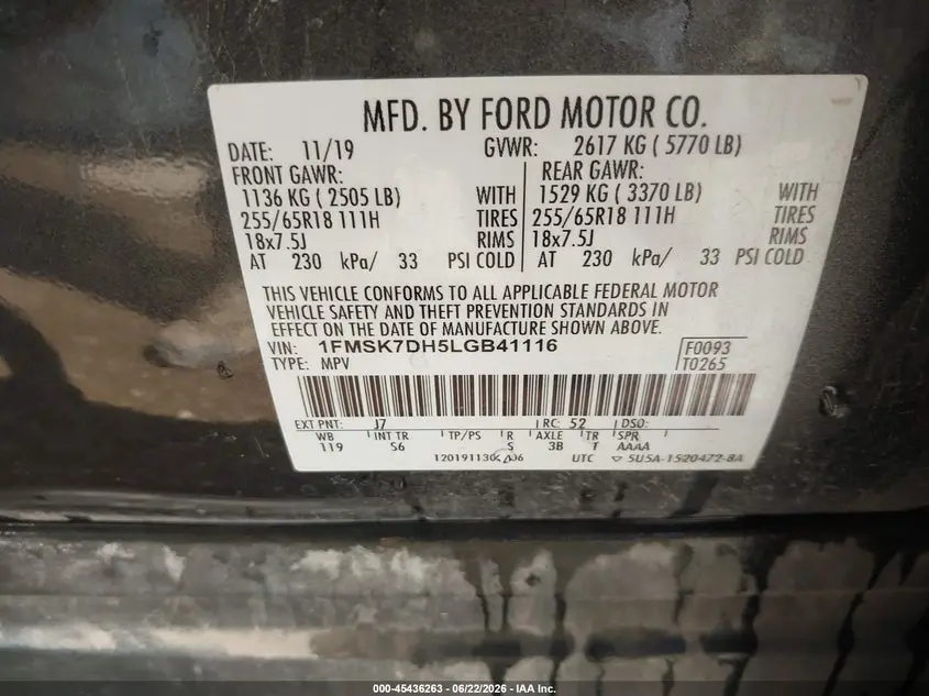 2020 FORD EXPLORER XLT