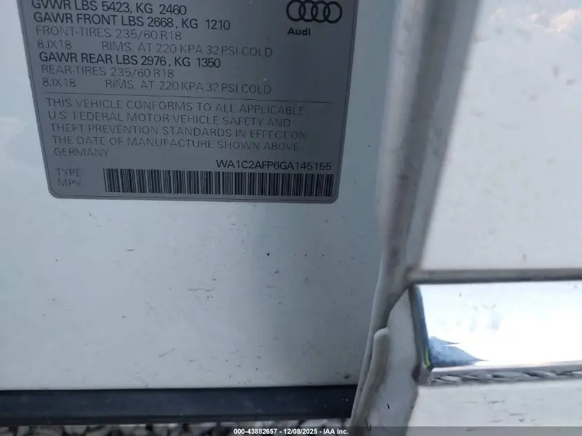 2016 AUDI Q5 2.0T PREMIUM