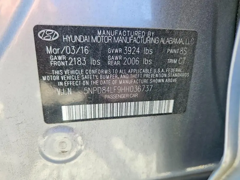 2017 HYUNDAI ELANTRA LIMITED  