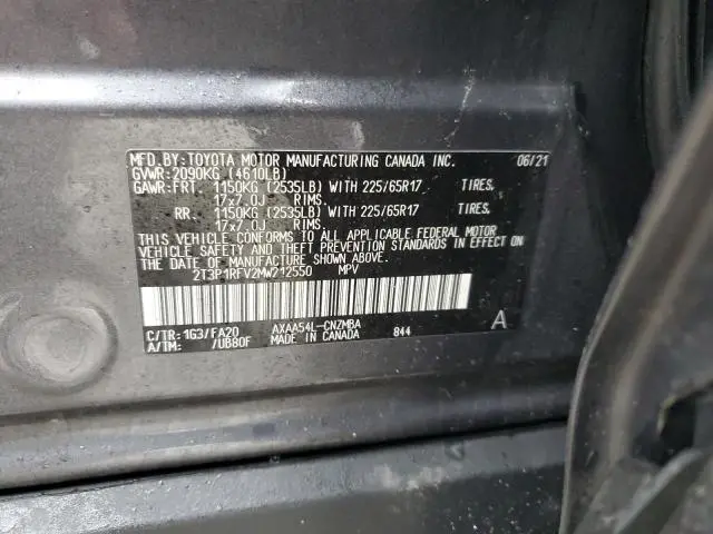 2021 TOYOTA RAV4 XLE