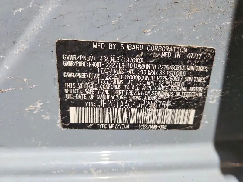 2018 SUBARU CROSSTREK   