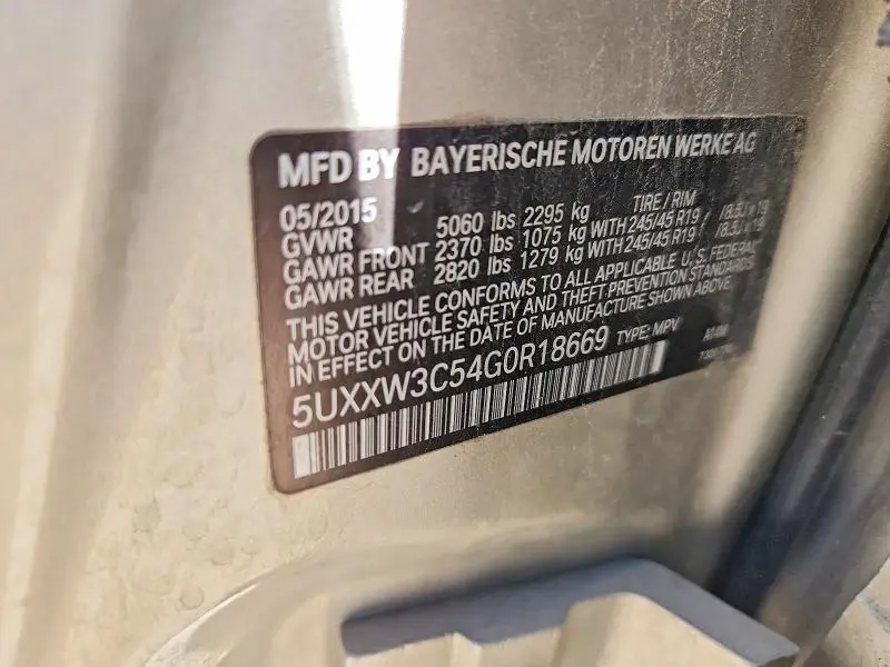 2016 BMW X4 XDRIVE28I  