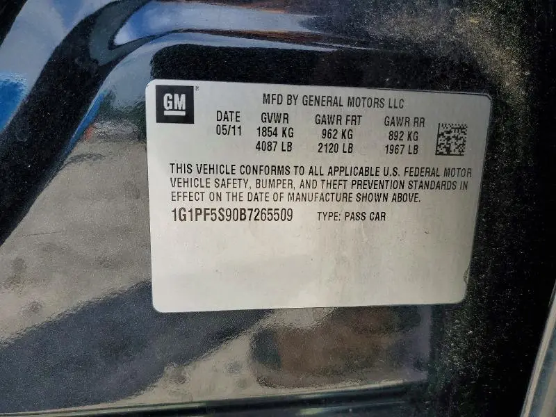 2011 CHEVROLET CRUZE LT  