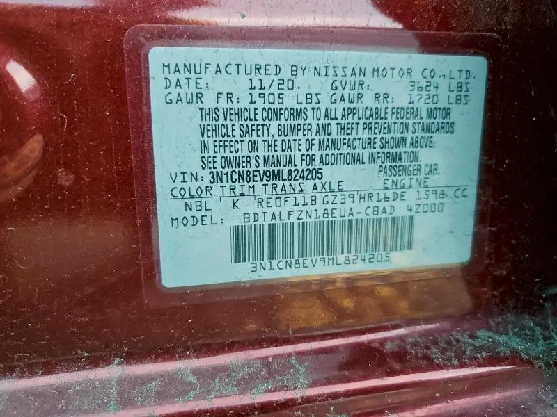 2021 NISSAN VERSA SV  