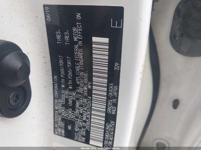 2019 TOYOTA 4RUNNER SR5 PREMIUM