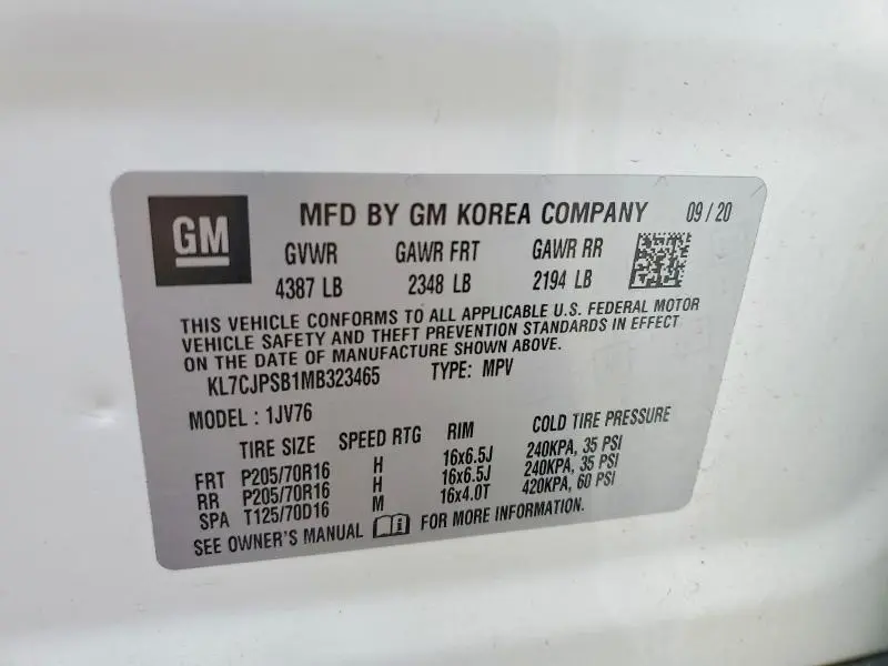 2021 CHEVROLET TRAX 1LT  