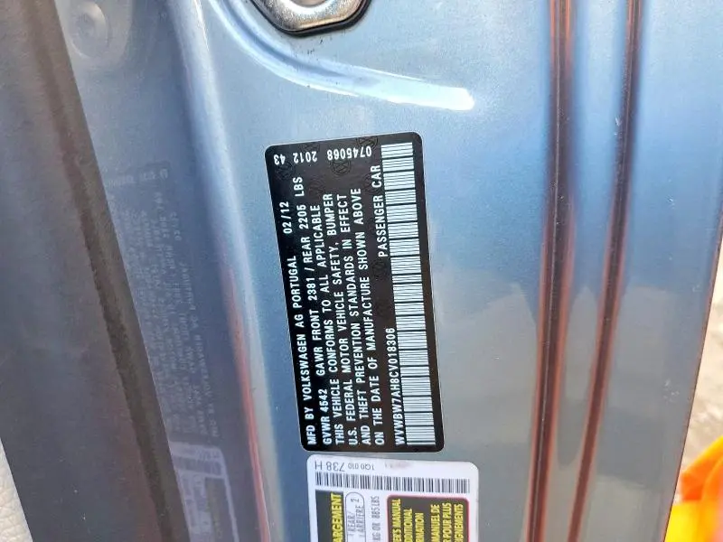 2012 VOLKSWAGEN EOS KOMFORT  