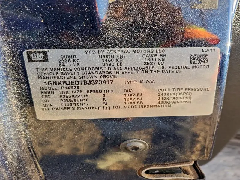 2011 CHEVROLET TRAVERSE LT  