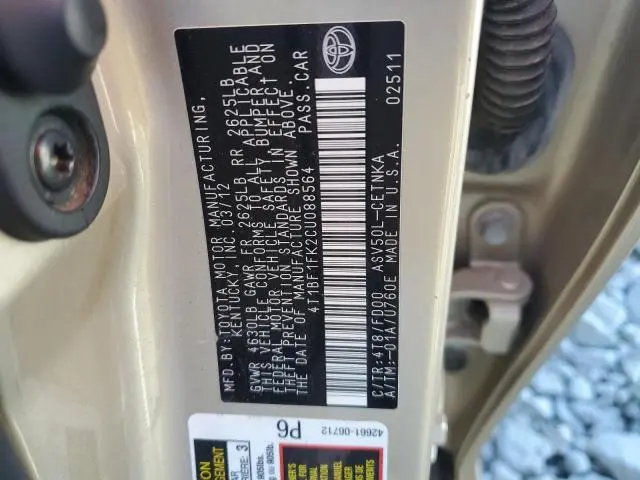 2012 TOYOTA CAMRY BASE  