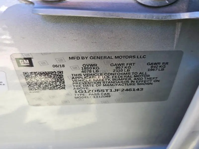 2018 CHEVROLET MALIBU LT  