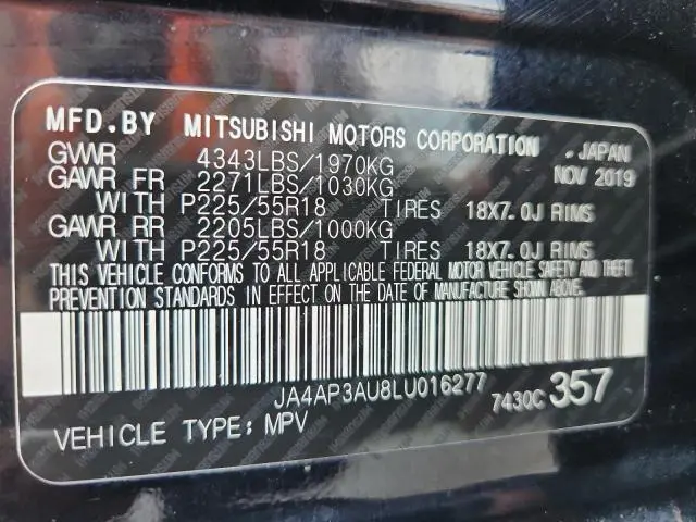 2020 MITSUBISHI OUTLANDER SPORT ES