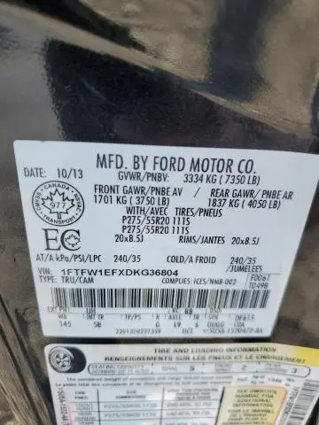 2013 FORD F150 SUPERCREW  
