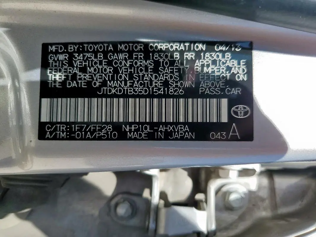 2013 TOYOTA PRIUS C   