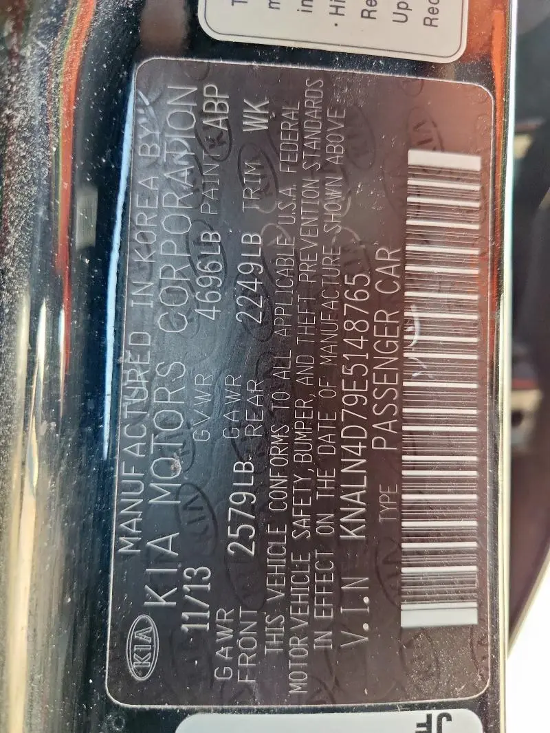 2014 KIA CADENZA PREMIUM  