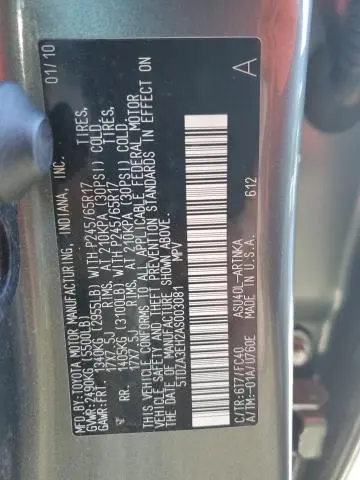 2010 TOYOTA HIGHLANDER   