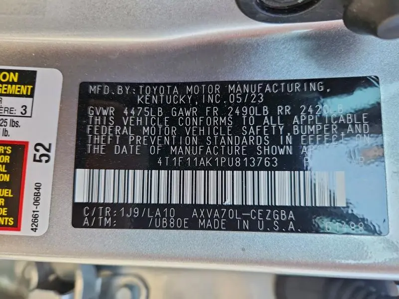 2023 TOYOTA CAMRY XLE  