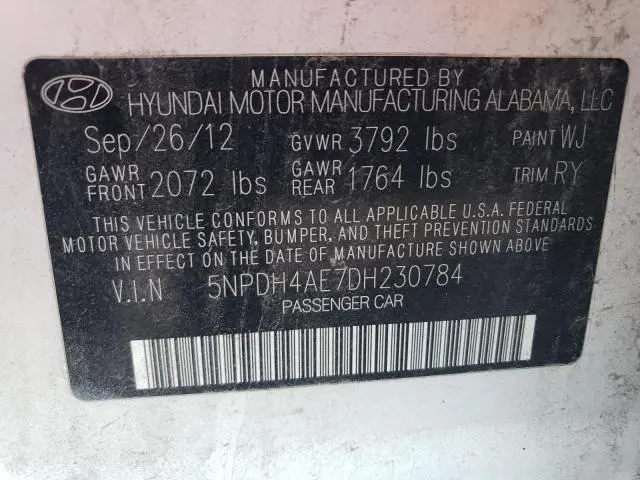 2013 HYUNDAI ELANTRA GLS  