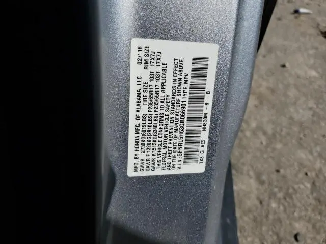 2016 HONDA ODYSSEY EXL  