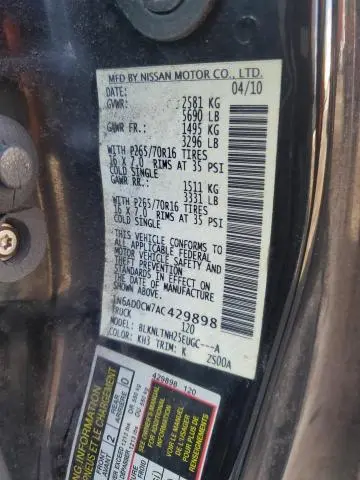 2010 NISSAN FRONTIER KING CAB SE