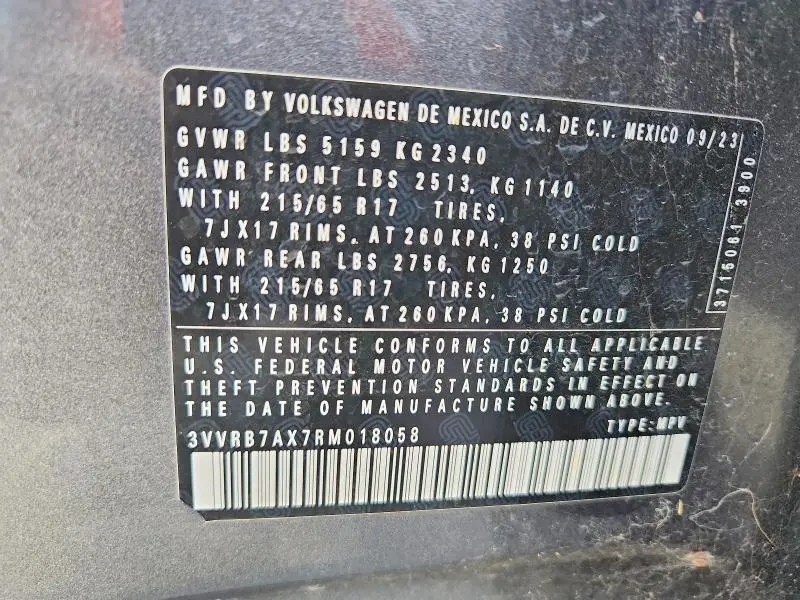 2024 VOLKSWAGEN TIGUAN S  
