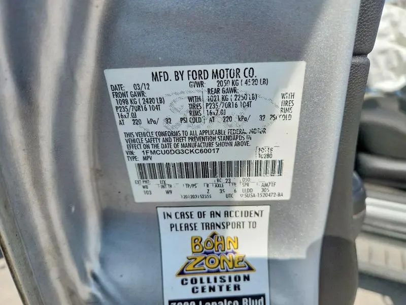 2012 FORD ESCAPE XLT  