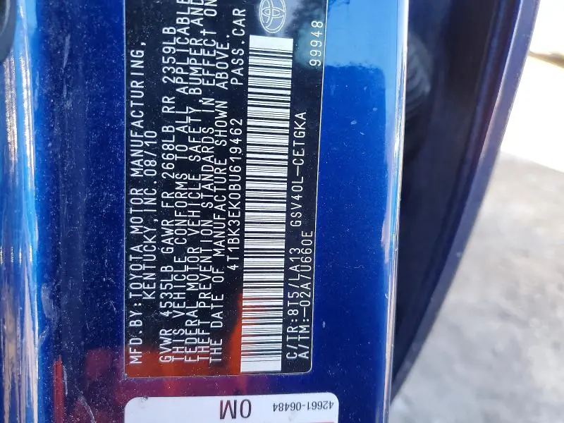 2011 TOYOTA CAMRY SE  