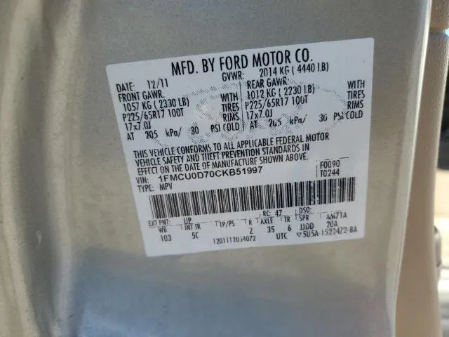 2012 FORD ESCAPE XLT  