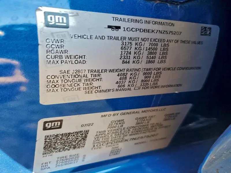 2022 CHEVROLET SILVERADO K1500 CUSTOM  