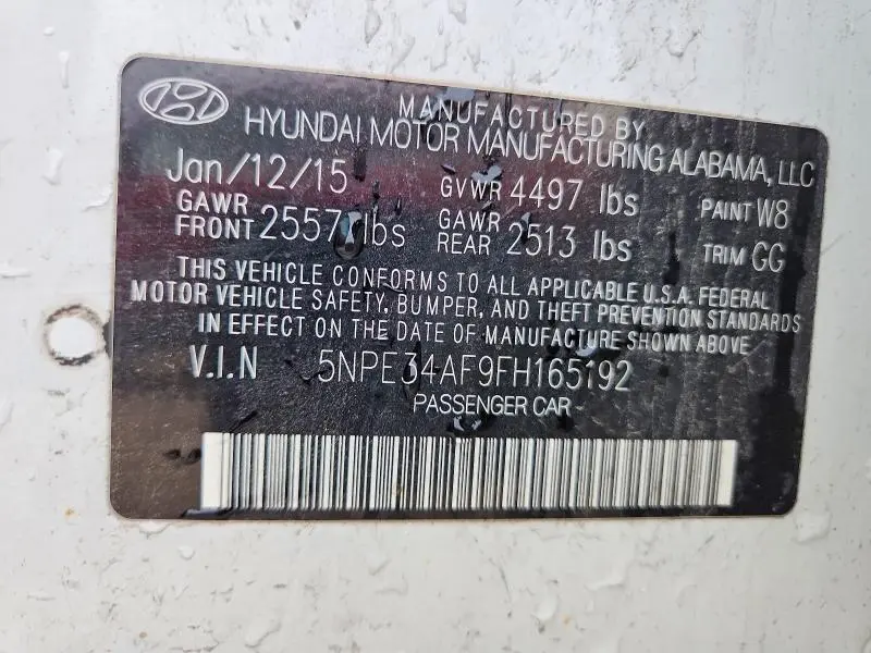 2015 HYUNDAI SONATA SPORT  