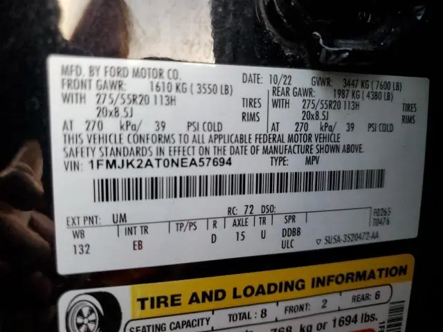 2022 FORD EXPEDITION MAX LIMITED  